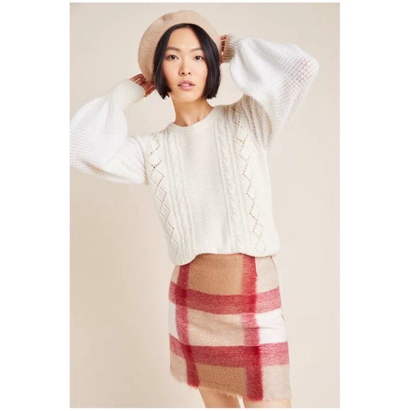 Anthropologie Sweaters - Anthropologie Elizabeth Pointelle Lambswool Sweater Sz M